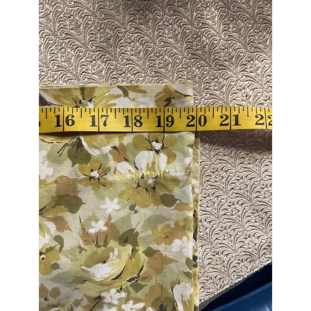 Vintage Yellow Floral Yellow Crisp Springmaid Marvelaire Pillowcase EUC